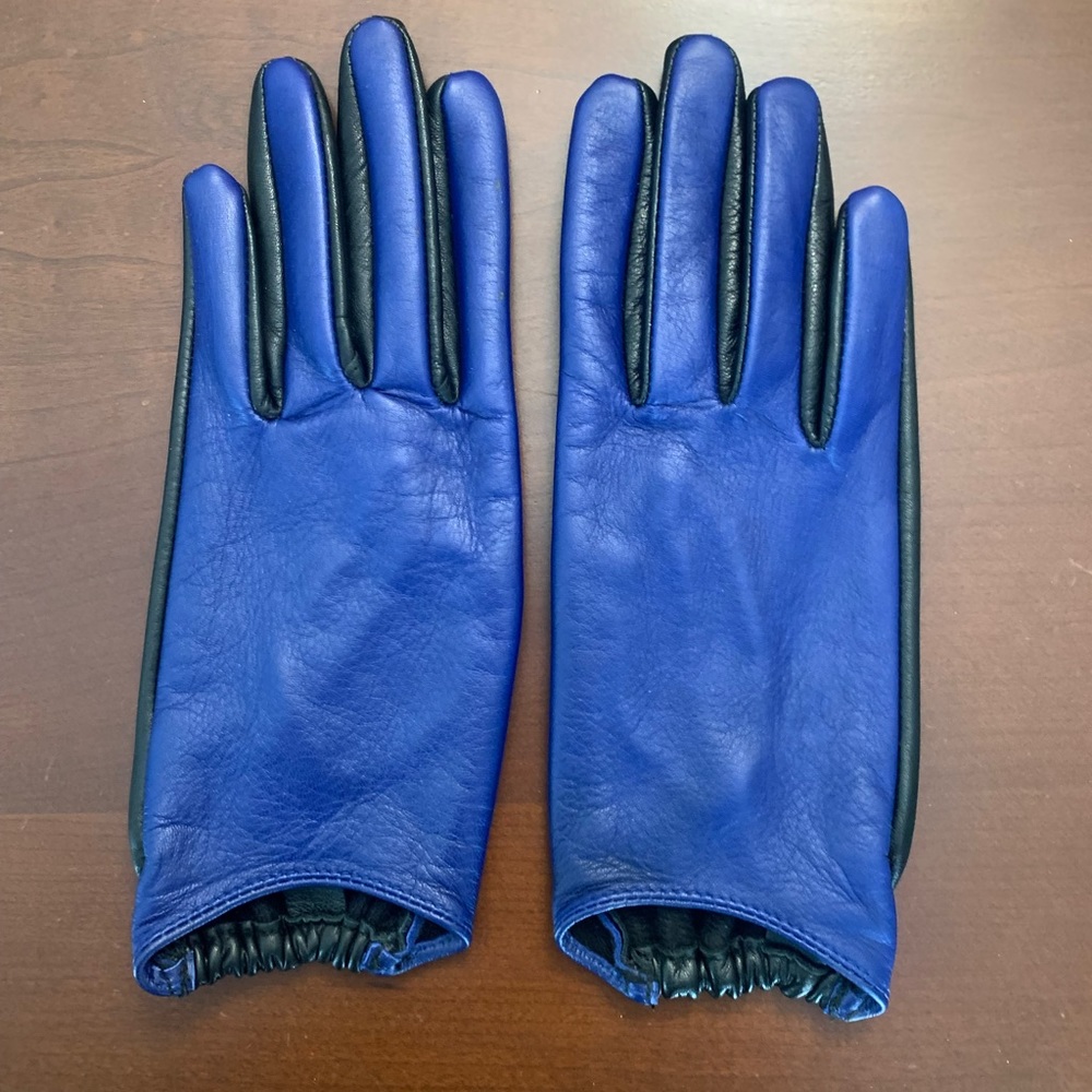 Gap - leather gloves - like new! Black and blue